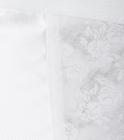 Shop Dolce & Gabbana High-waisted Satin Briefs In White