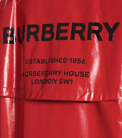 Shop Burberry Printed Raincoat In Red