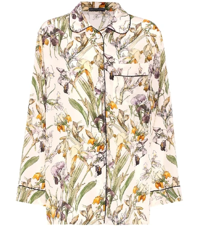 Shop Alexander Mcqueen Floral-printed Silk Shirt In Multicoloured