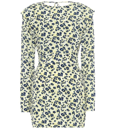 Shop Rotate Birger Christensen Wanda Floral Dress In Yellow