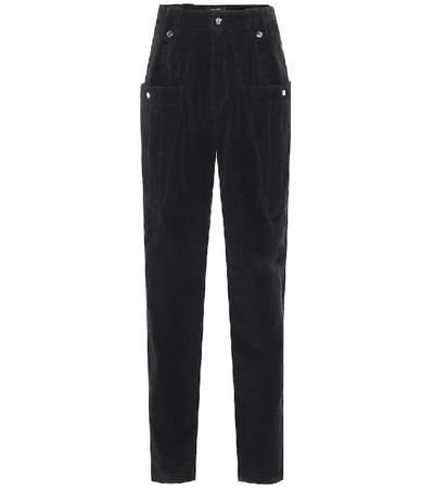 Shop Isabel Marant Derrisy Cotton-moleskin Pants In Black