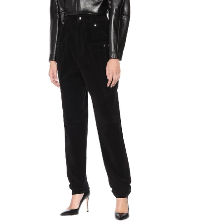 Shop Isabel Marant Derrisy Cotton-moleskin Pants In Black