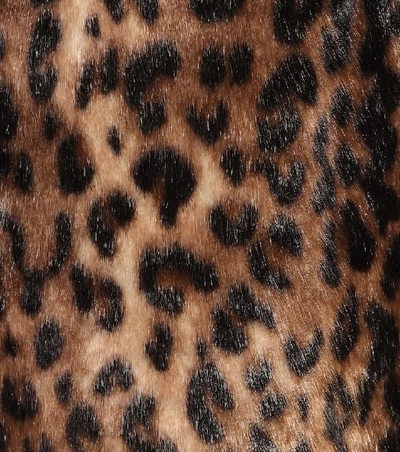 Shop Red Valentino Leopard-print Faux Fur Coat In Black