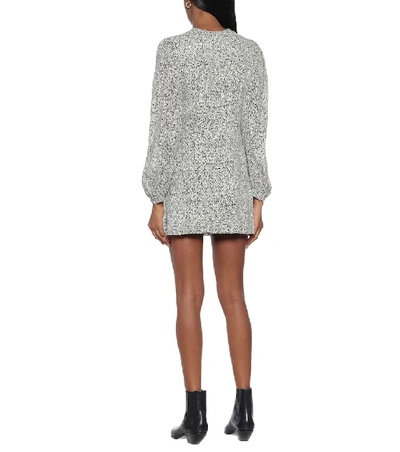 Shop Saint Laurent Printed Crêpe Dress In Grey