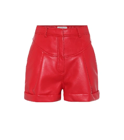 Shop Philosophy Di Lorenzo Serafini High-rise Faux Leather Shorts In Red