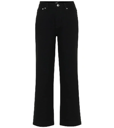 Shop Apc Sailor Cropped High-rise Straight Jeans In Black