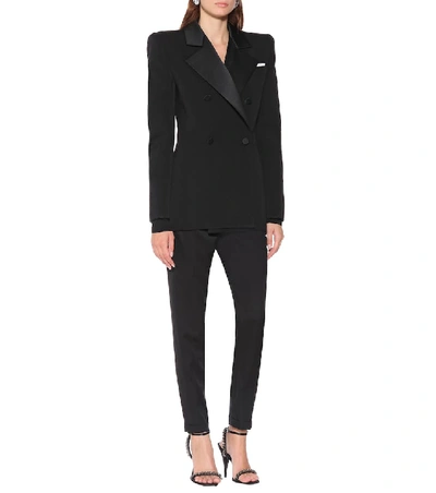 Shop Saint Laurent Wool Blazer In Black