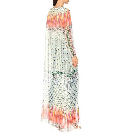 Shop Temperley London Millais Silk Chiffon Coat In Multicoloured