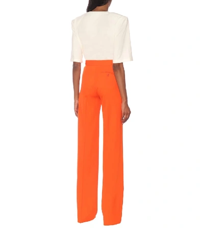 Shop Attico Stretch-wool Pants In Orange