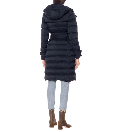 Shop Burberry Quilted-down Jacket In Blue