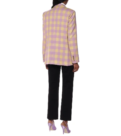 Shop Blazé Milano Everynight Checked Blazer In Purple