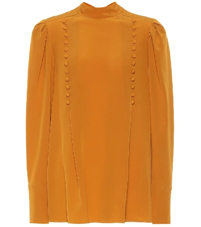 Shop Givenchy Silk Crêpe De Chine Blouse In Orange