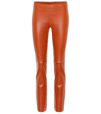 Shop Stouls Jacky Leather Leggings In Brown