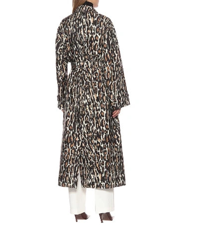 Shop Raf Simons Printed Trench Coat In Brown