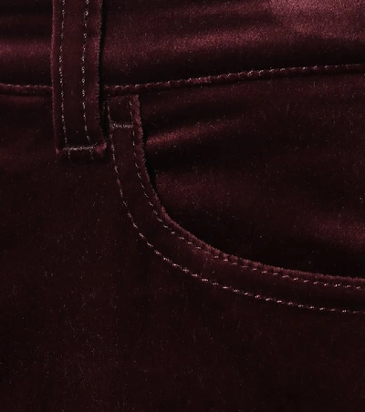 Shop Dolce & Gabbana Velvet Cropped Skinny Jeans In Brown