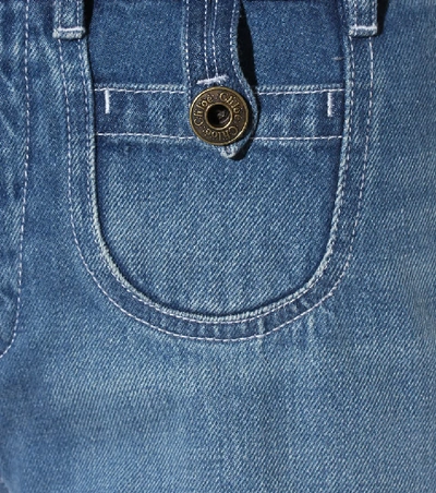 Shop Chloé Frayed Hem Cotton Jeans In Blue