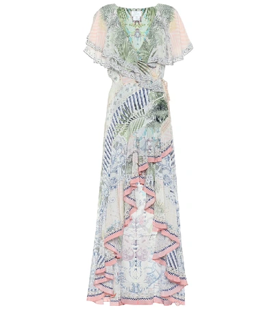 Shop Camilla Embellished Floral Silk Maxi Dress In Beige