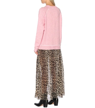 Shop Ganni Wool-blend Sweater In Pink