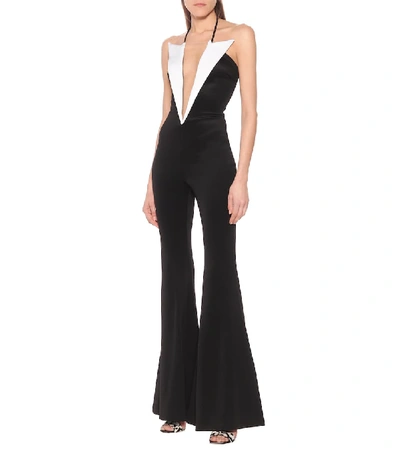 Shop Balmain Technical-jersey Jumpsuit In Black