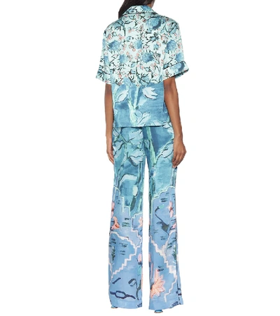 Shop Peter Pilotto Floral Twill Shirt In Blue