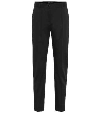 Shop Dolce & Gabbana Cotton-poplin Pants In Black