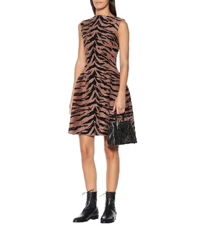 Shop Alaïa Stretch-knit Minidress In Brown