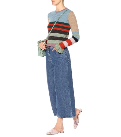 Shop Valentino Striped Wool Sweater In Multicoloured