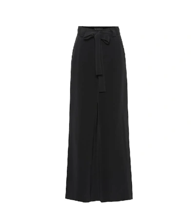 Shop Etro Wide-leg Silk Pants In Black