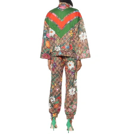 Gucci Flora Gg Supreme Pattern Track Jacket In Brown