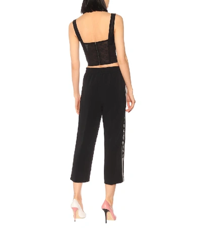 Shop Dolce & Gabbana Cropped Cady Trackpants In Black