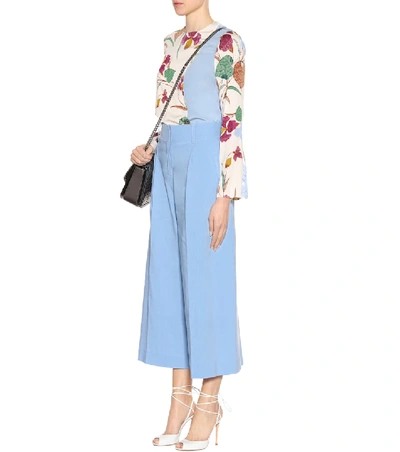 Shop Diane Von Furstenberg Linen-blend Trousers In Blue