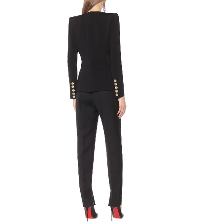 Shop Alexandre Vauthier Crêpe Blazer In Black