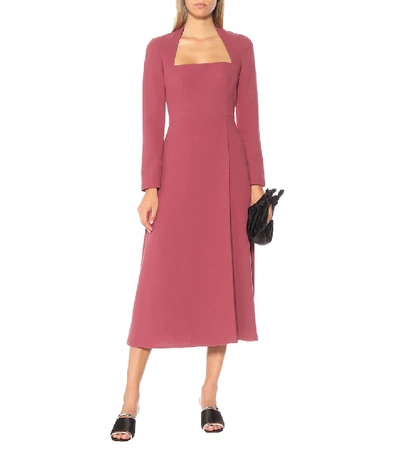 Shop Emilia Wickstead Glenda Wool Crêpe Dress In Purple