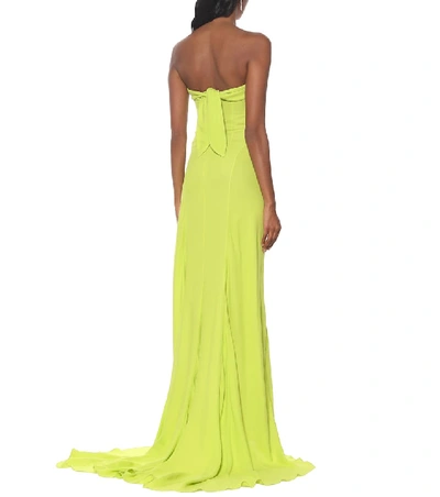 Shop Attico Giorgia Bustier Gown In Green