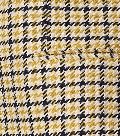 Shop Victoria Beckham Houndstooth Wool-blend Blazer In Yellow