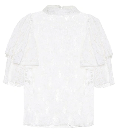 Shop Isabel Marant Étoile Vetea Cotton Lace Blouse In White