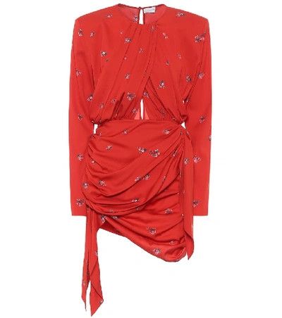 Shop Magda Butrym San Remo Stretch-silk Minidress In Red