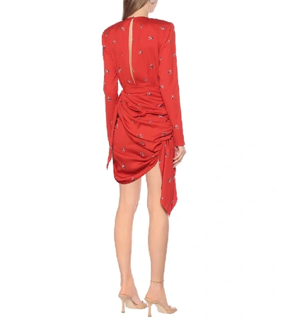 Shop Magda Butrym San Remo Stretch-silk Minidress In Red