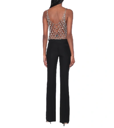 Alexander Mcqueen Grain De Poudre Wool Flared Pants In Black