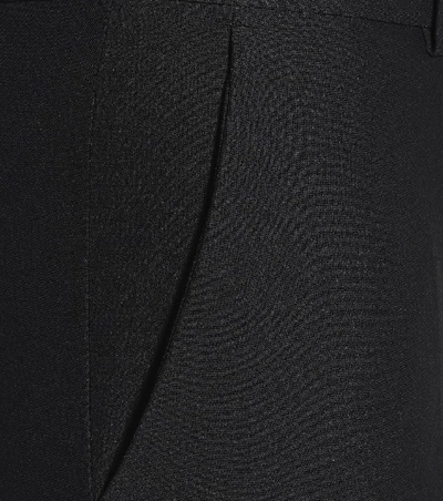 Alexander Mcqueen Grain De Poudre Wool Flared Pants In Black