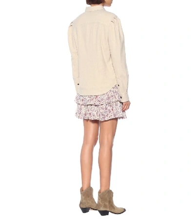 Shop Isabel Marant Étoile Florrie Wool-blend Shirt In Beige