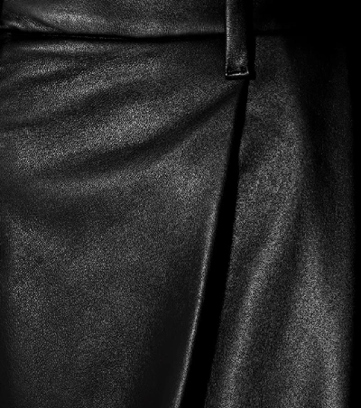 Shop Brunello Cucinelli High-rise Straight Leather Pants In Black