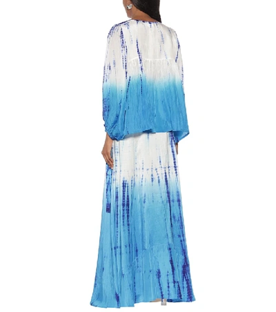 Shop Anna Kosturova Tie-dye Silk Top In Blue