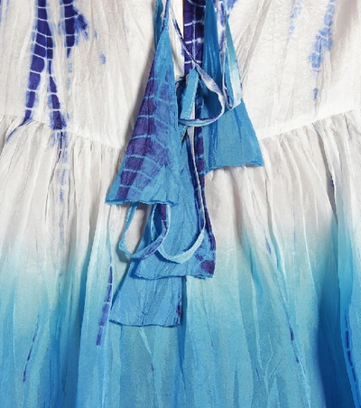 Shop Anna Kosturova Tie-dye Silk Top In Blue