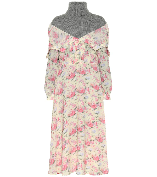 floral turtleneck dress