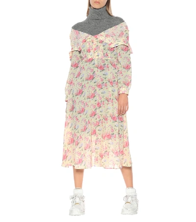 Shop Junya Watanabe Layered Sweater Dress In Multicoloured