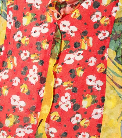 Shop Carolina Herrera Floral Chiffon Gown In Multicoloured