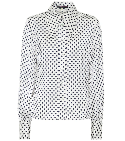 Shop Alexa Chung Antoinette Polka-dot Satin Shirt In White