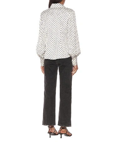 Shop Alexa Chung Antoinette Polka-dot Satin Shirt In White