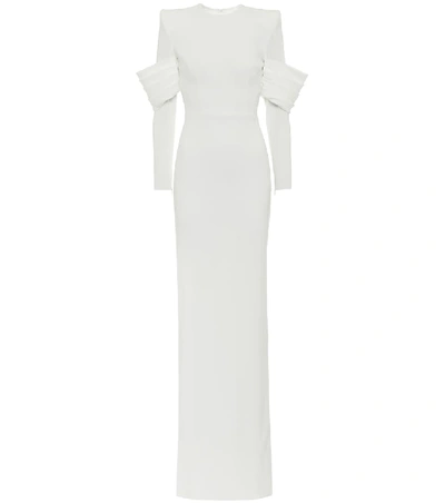 Shop Alex Perry Hudson Satin-crêpe Gown In White
